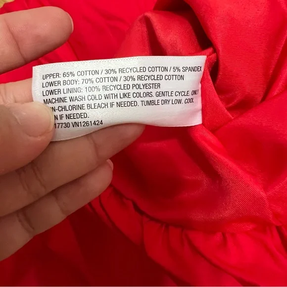 NWT wild fable Strapless Rose Red Bubble-Hem Babydoll Mini Dress- Size Medium - Picture 9 of 9